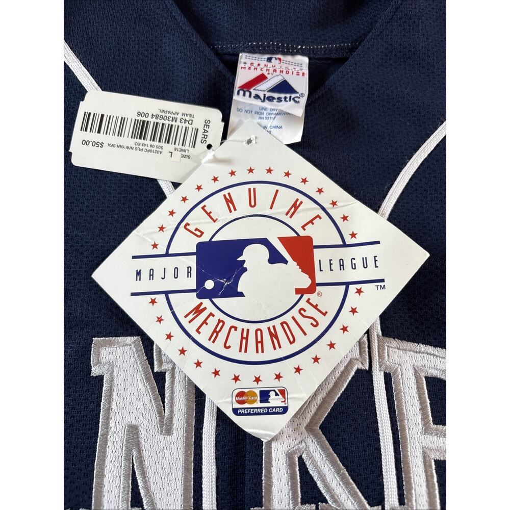 NEW Yankees Baseball Jersey Blue Majestic Size Large MLB - Picture 2 of 8